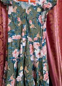 Floral Print Button-Down Midi Dress