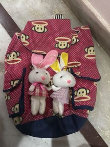 Cute Monkey & Bunny Kids Backpack/Bag