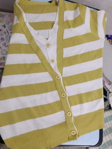 Striped Button-Up Cardigan