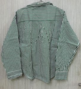 Green &amp; White Striped V-Neck Shirt