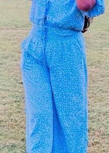 Floral Print Blue Co-ord Set
