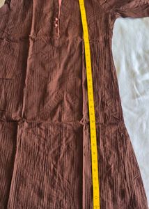 Brown Cotton Kurta