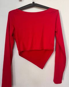 Chic Red Long Sleeve Top