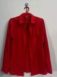 Classic Red Button-Up Shirt