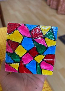Colorful Diamond Patterned Trinket Box