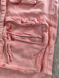 High waisted Pink cargo pant