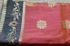 Brand New Beautifully Embroidered Silk Saree
