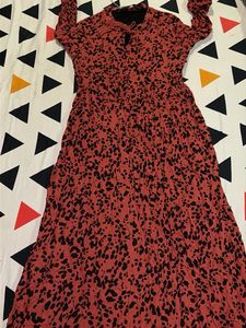Zara Red Leopard Print Tassel Top