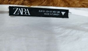 ZARA  White Tie-Front Crop Top