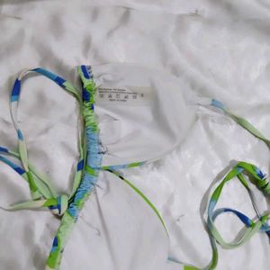 Vibrant Abstract Print Bikini Top
