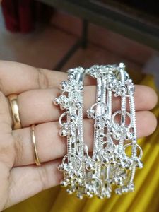 Exquisite Silver Anklets with Bells