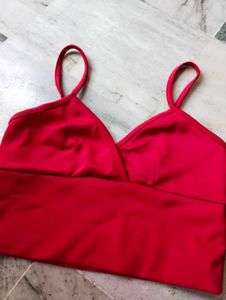 Red Crop Camisole Top