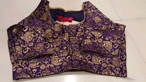 Red &amp; Gold Embellished Blouse
