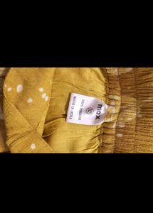 Yellow Floral Print Ethnic Skirt XS
