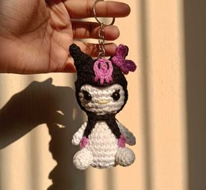 Cute Crochet Kuromi Keychain