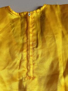 4-6 years kids Yellow Kurta with Blue patiya