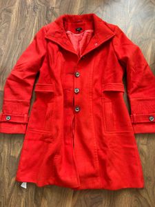 Vibrant Red Wool Blend Coat from Next
