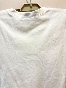 White Lettuce Hem  Ribbed T-Shirt