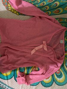 Pink Bow Detail Lightweight Cardigan