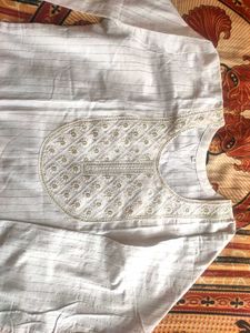 Brand New Elegant White Cotton Kurta