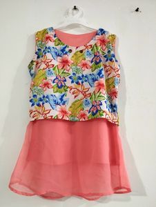 Floral Print Layered Dress Top