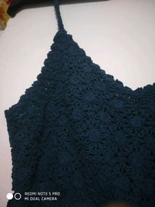Blue Midi Hot Ruffle Dress For Womens