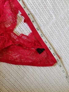 Lace Trim Red Briefs