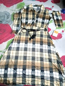 💛Women Checked Dress