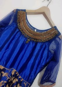 Navy Blue Party Wear Long Gown 38 Bust