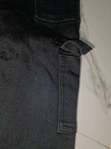 Kids Black Cargo Jeans