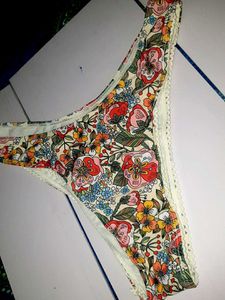 Floral Lace Trim Thong 40-42 size