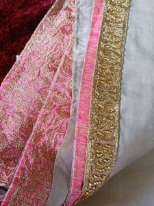 Designer Cream And Peach Colour Saree
