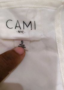 Elegant Lace Trim White Cami Top