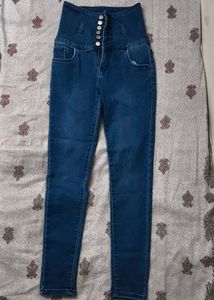 High Waisted Button Up Jeans