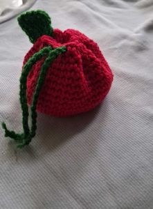 Crochet Strawberry coin Pouch