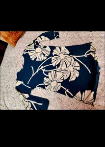 Stylish Teal Kurta with Floral Print