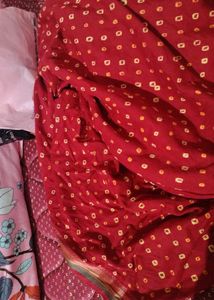 ✨ Maroon Bandhani Saree ✨