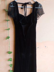 ❤️Size XS to L Elegant Black Velvet Midi Dress