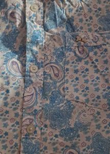 Men's Blue Paisley Print Shirt