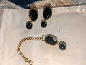 Elegant Black Stone Jewelry Set