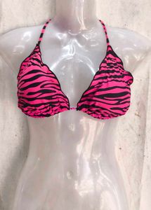 Hot Pink Tiger Print Bikini Top