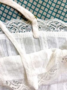 White Lace Trim Camisole Top