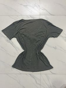 Grey Twisted V-Neck T-Shirt