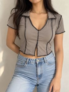 Stylish Collared Cropped Top