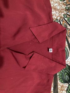 Burgundy Button-Down Shirt