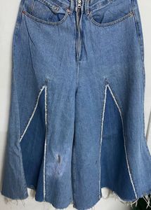 Zara Wide Leg Denim Culottes