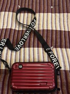 Red Mini Suitcase Crossbody Bag
