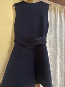 Sleeveless Zara Navy Blue Wrap Dress