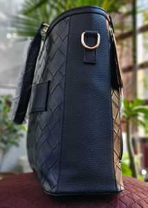 Elegant Black Woven Handbag