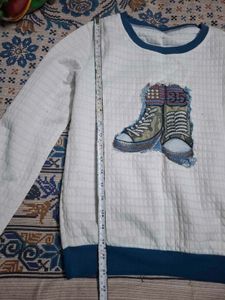 Quilted Sweater with Shoe Applique